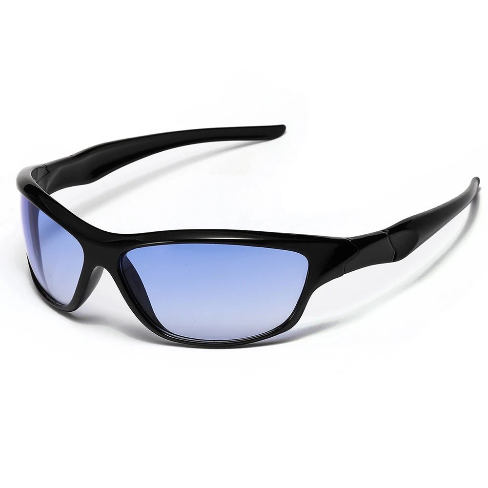 Y2k Titanium Blade Sport Sunglasses Blue Black as picture Shoptery