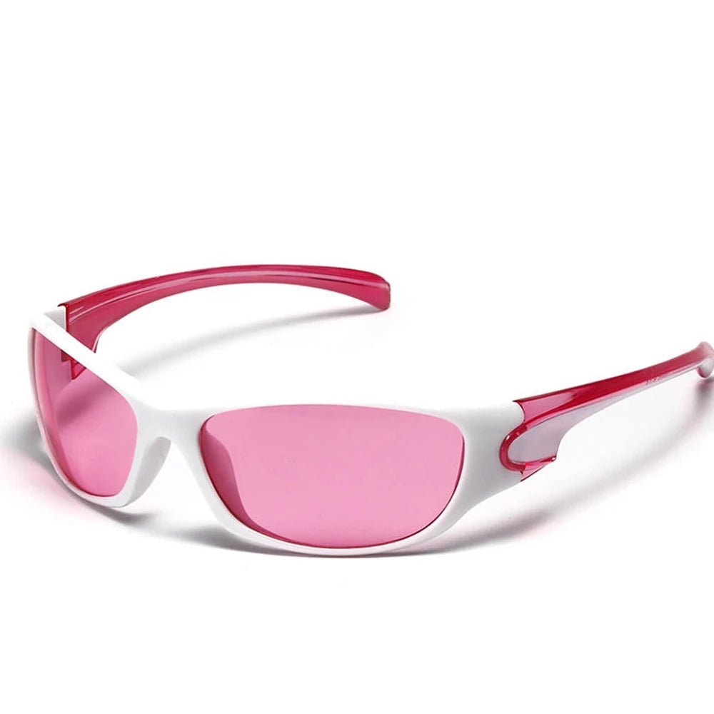 Y2k Titanium Blade Sport Sunglasses White Pink B as picture Shoptery