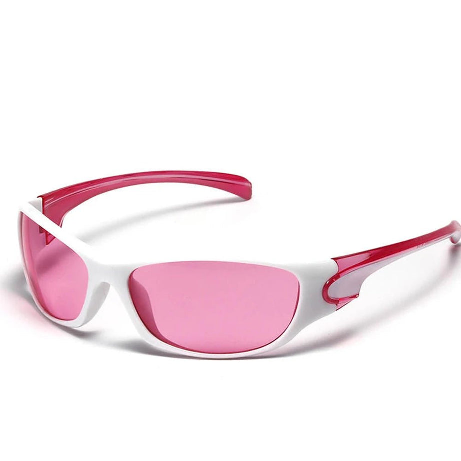Y2k Titanium Blade Sport Sunglasses White Pink B as picture Shoptery