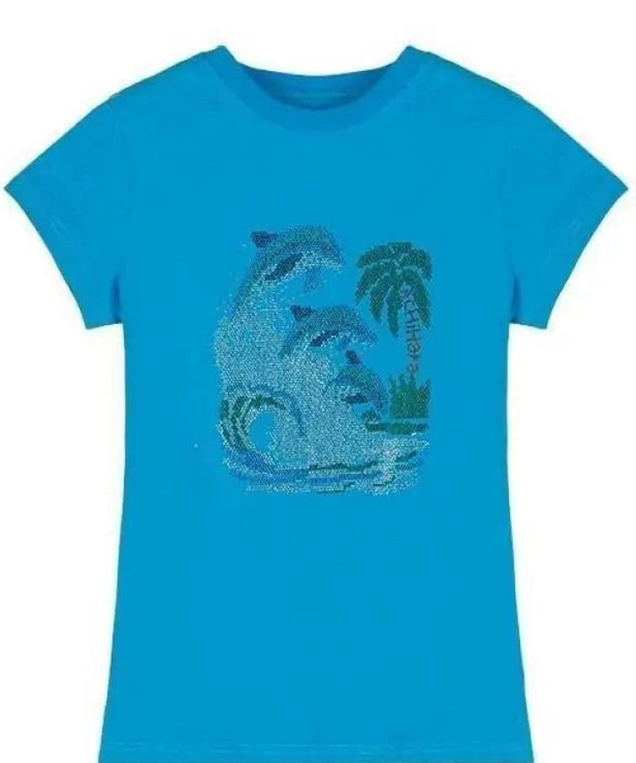 Tropical Wave Rhinestone Top - Shirts & Tops