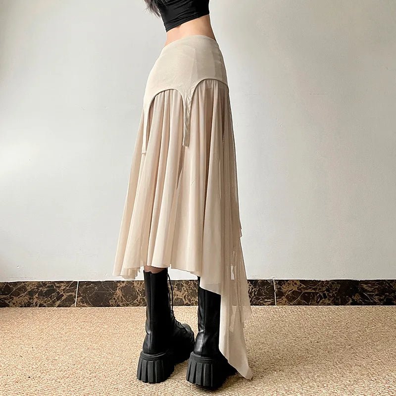 Twilight Shroud Alt Edgy High-Low Skirt Shoptery