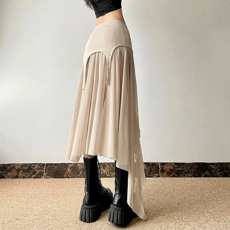 Twilight Shroud Alt Edgy High-Low Skirt Shoptery