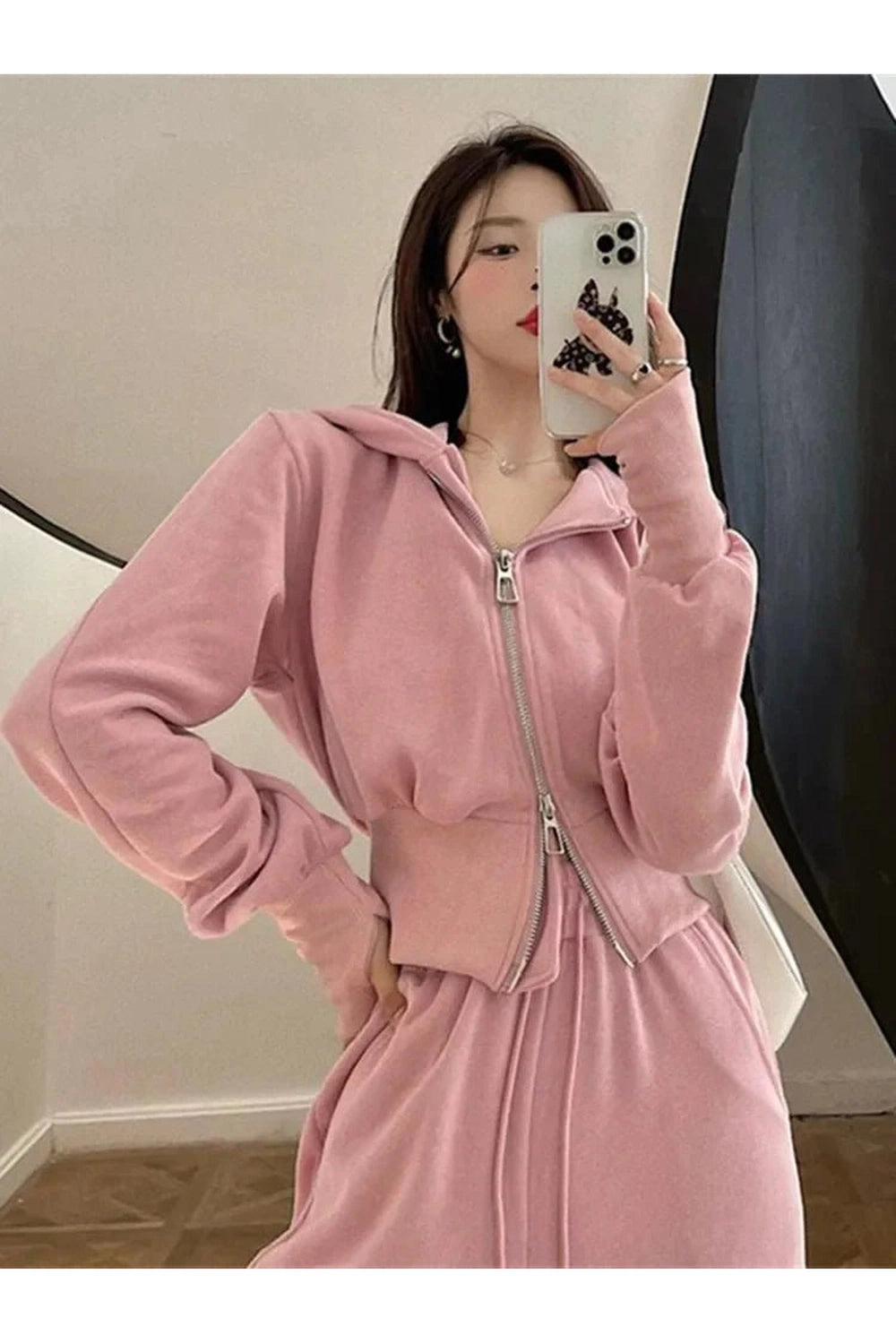 Aesthetic Two Piece Hooded Tracksuit Shoptery