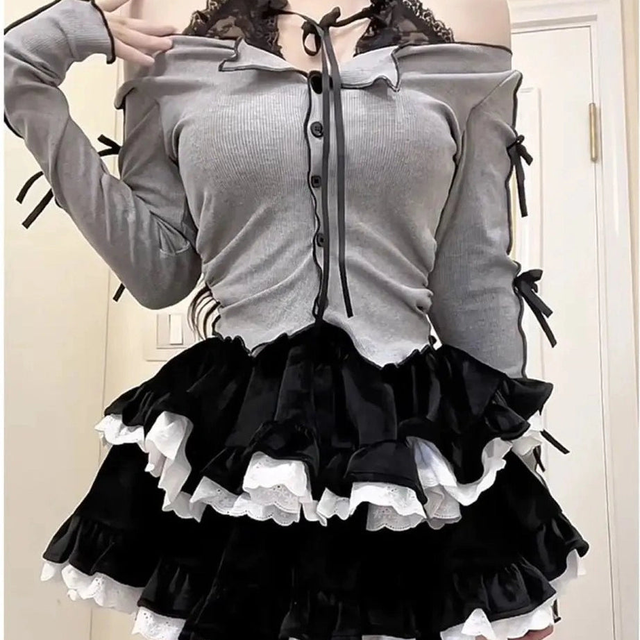 Acubi Two-Piece Long Sleeve Outfit Set Shoptery