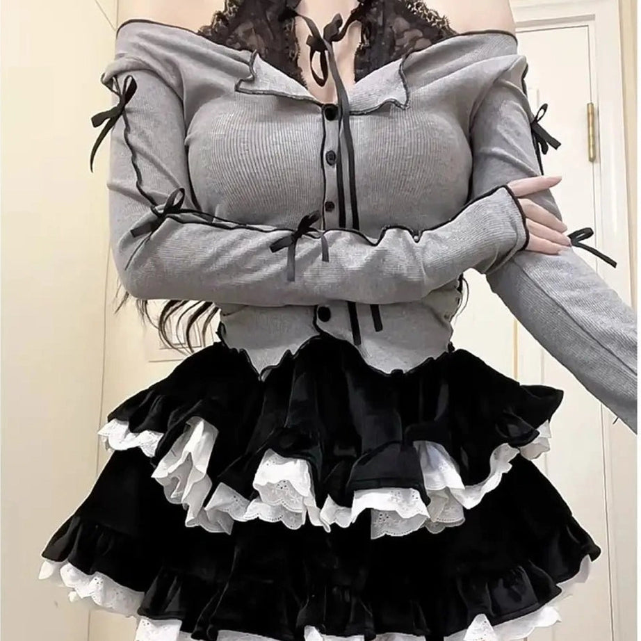 Acubi Two-Piece Long Sleeve Outfit Set Shoptery