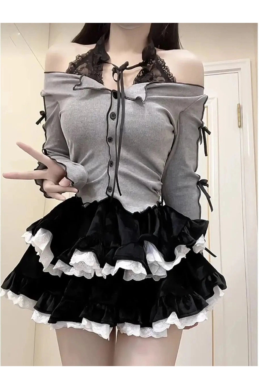 Acubi Two-Piece Long Sleeve Outfit Set Shoptery