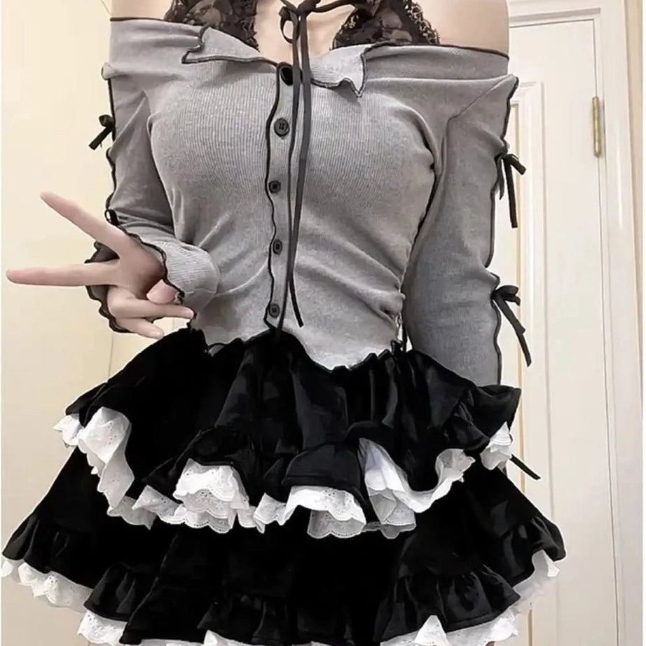 Acubi Two-Piece Long Sleeve Outfit Set Shoptery