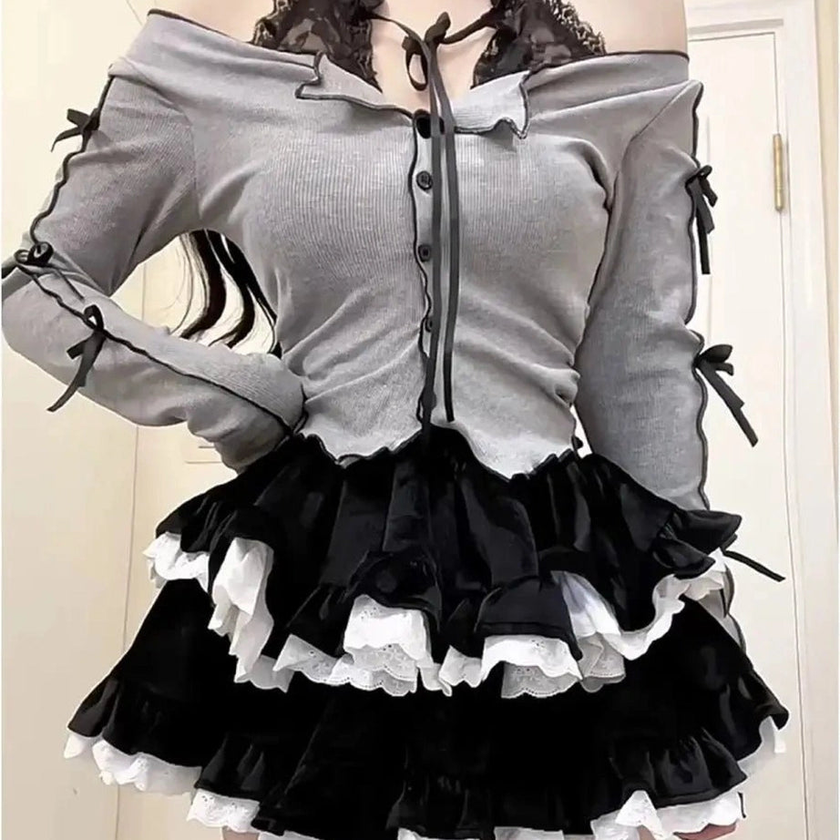 Acubi Two-Piece Long Sleeve Outfit Set Shoptery