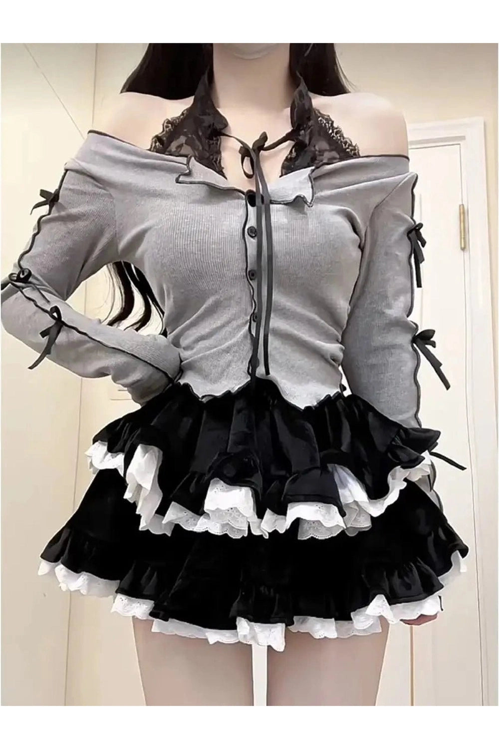 Acubi Two-Piece Long Sleeve Outfit Set Shoptery