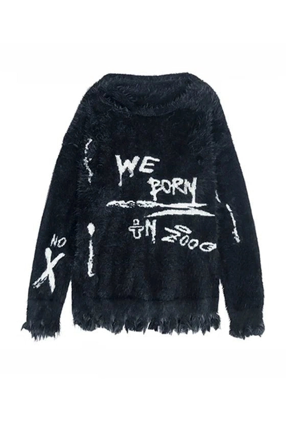 Urban Rebel Fuzzy Graffiti Sweater - 