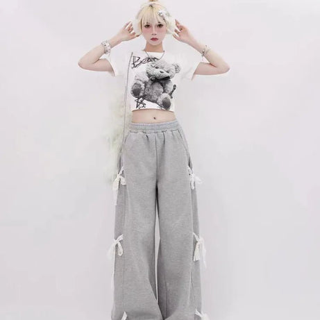 Kawaii Urban Ribbon Sweatpants Shoptery