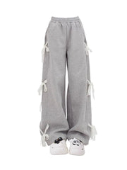 Kawaii Urban Ribbon Sweatpants Grey Shoptery