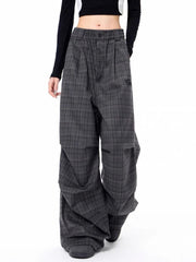 Urban Shadow Edgy Plaid Wide-Leg Pants Shoptery