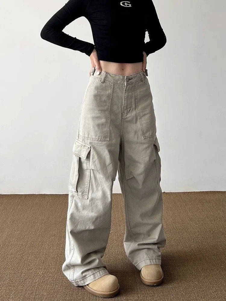Urban Utility Y2k Wide-Leg Cargo Pants Shoptery