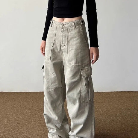 Urban Utility Y2k Wide-Leg Cargo Pants Shoptery