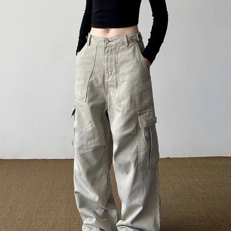 Urban Utility Y2k Wide-Leg Cargo Pants Shoptery