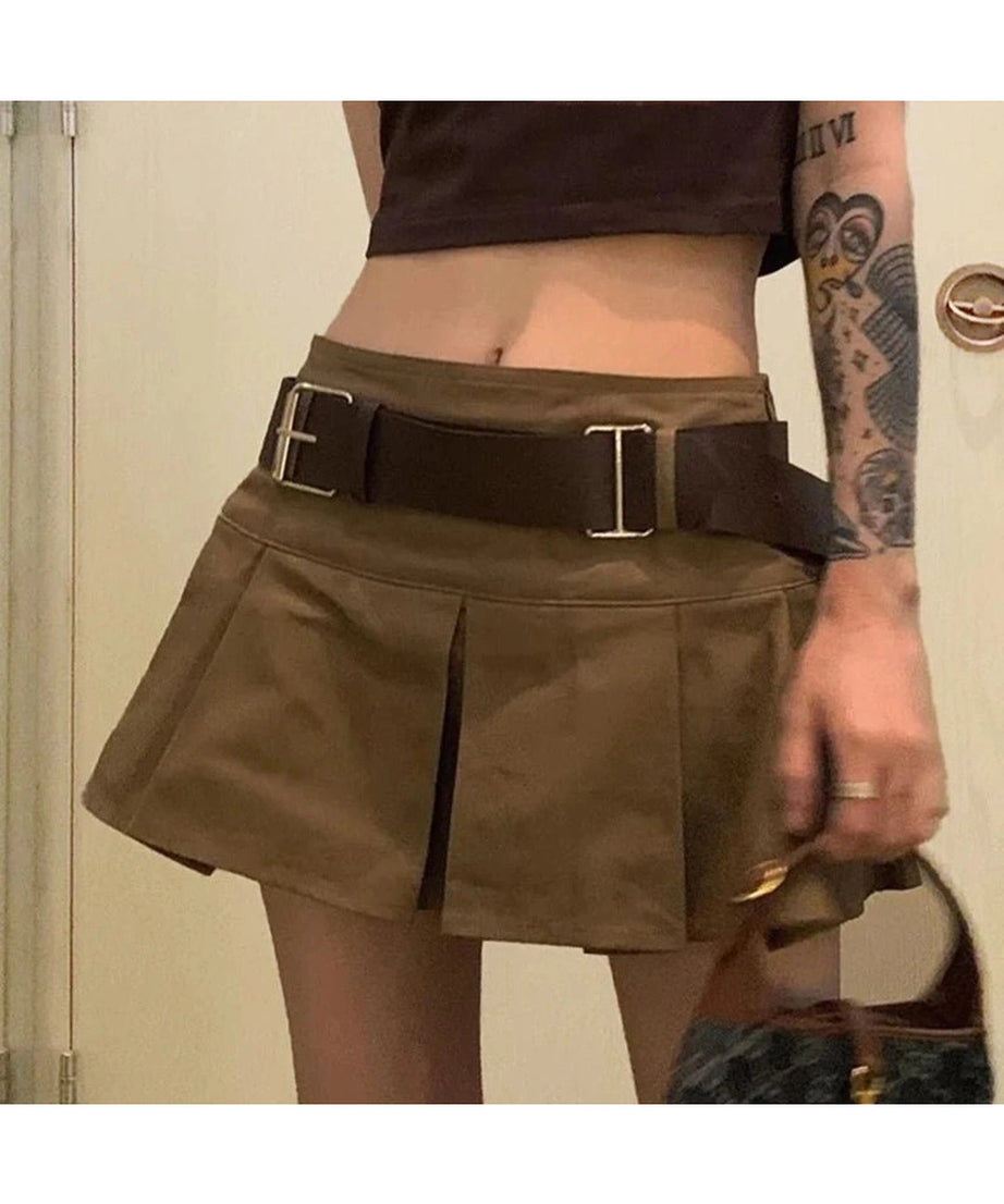 Utility Belted Mini Skirt - Skirts