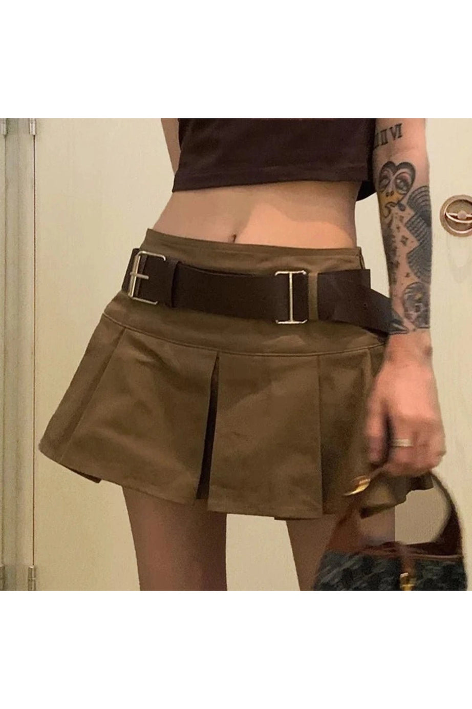 Utility Belted Mini Skirt - Skirts