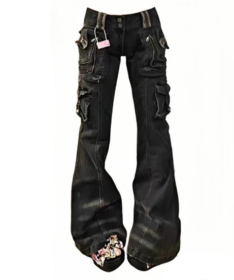 Utility Cargo Flare Jeans - Jeans