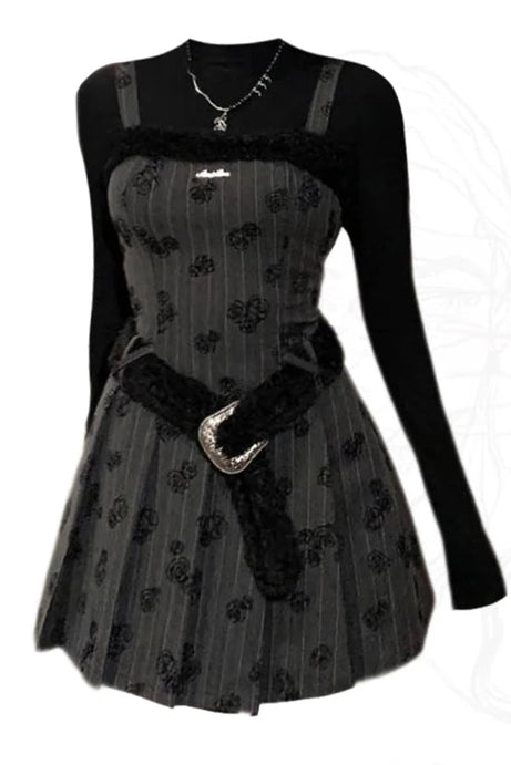 Velvet Rose Gothic Dress - 