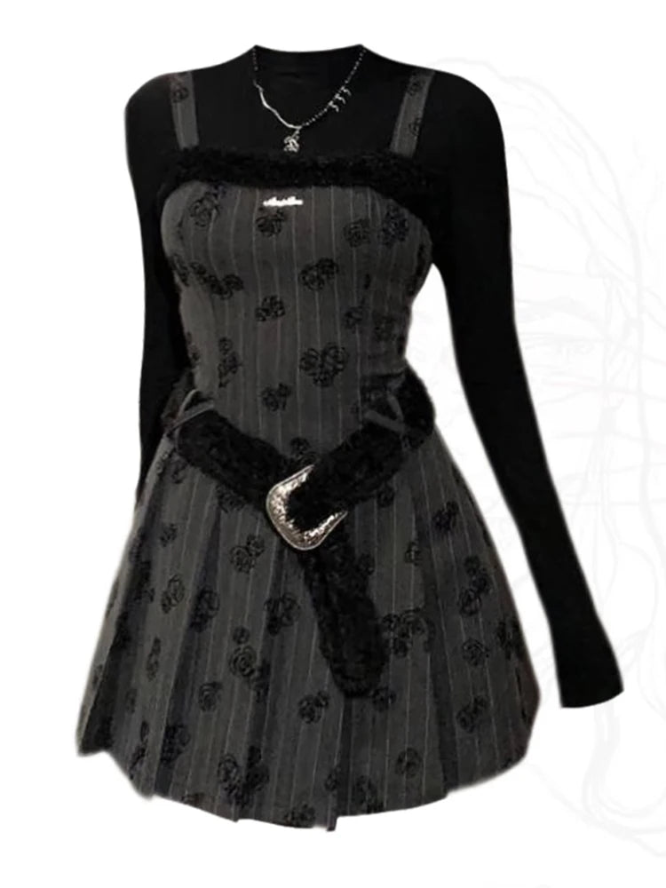 Velvet Rose Gothic Dress - 