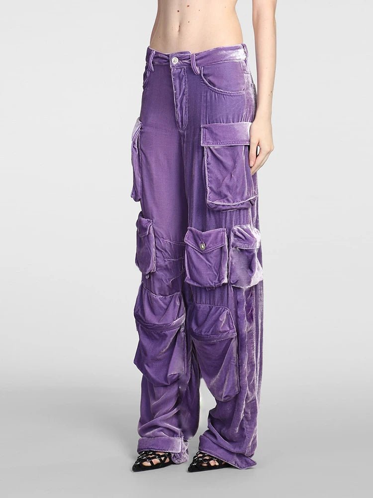 Y2k Velvet Vibe Utility Cargo Pants Shoptery