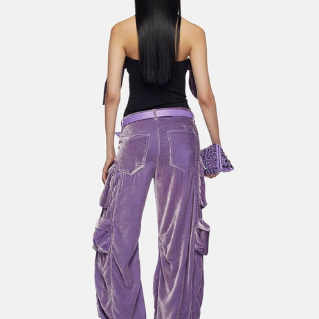 Y2k Velvet Vibe Utility Cargo Pants Shoptery