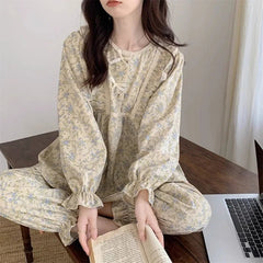 Retro Bloom Lace Pajama Set Shoptery