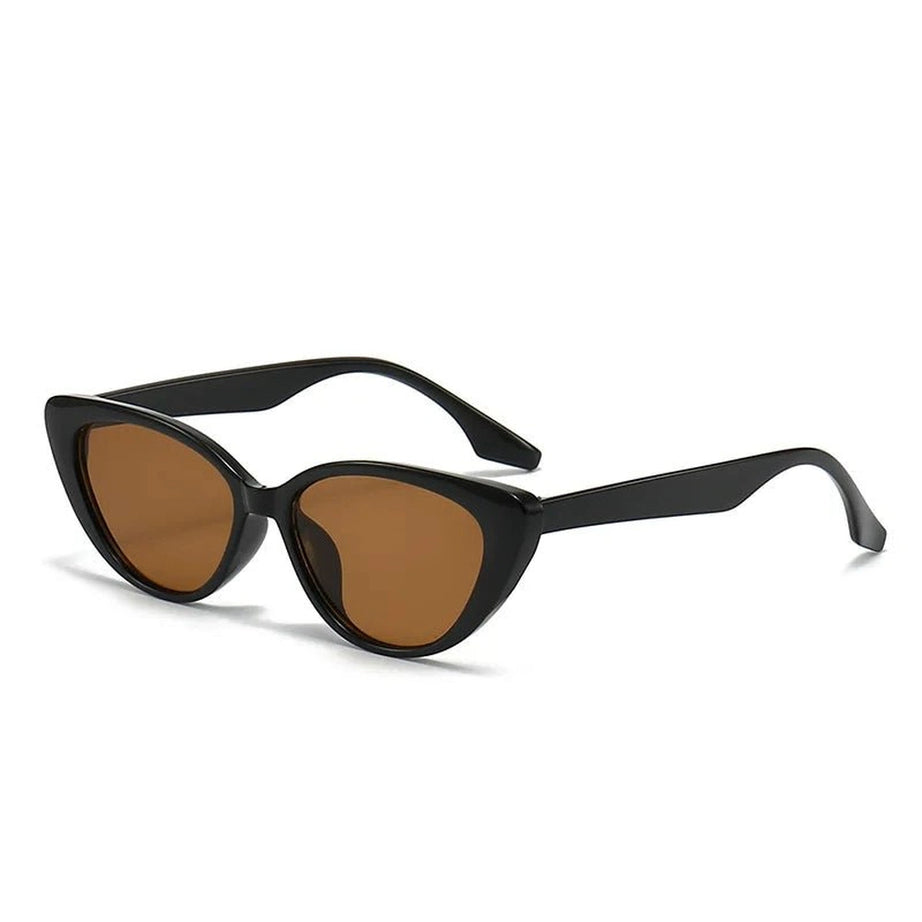 Retro Cat Eye Sunglasses Black Tawny Shoptery