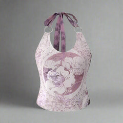 Coquette Charm Scarf Halter Top purple Shoptery