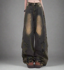 Y2k Patchwork Jeans Blue Shoptery