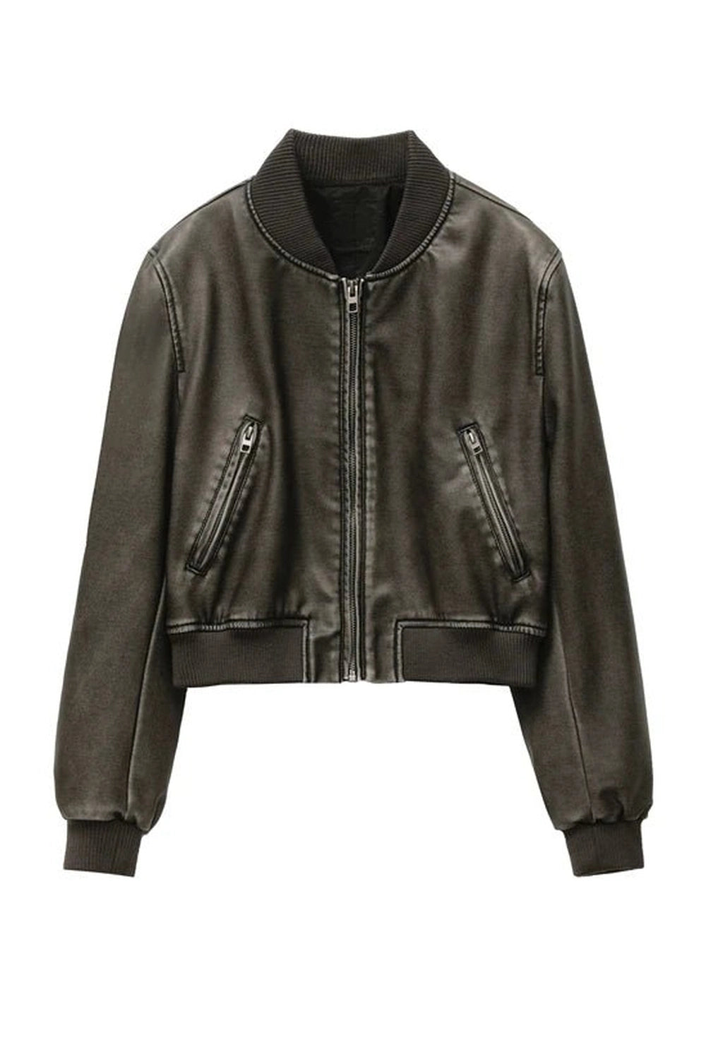 Vintage Imitation Leather Jacket - Coats & Jackets