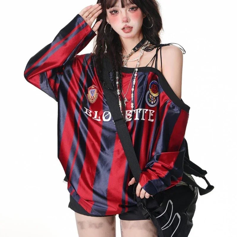 Retro Off Shoulder Sweatshirts Shoptery