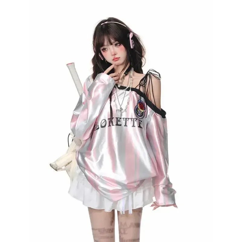 Retro Off Shoulder Sweatshirts Shoptery