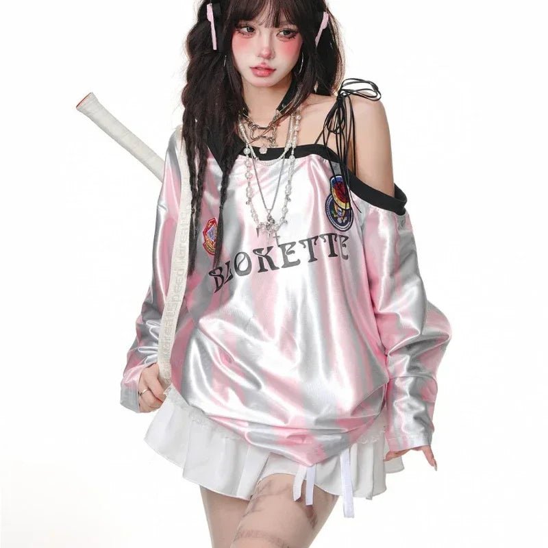 Retro Off Shoulder Sweatshirts Shoptery