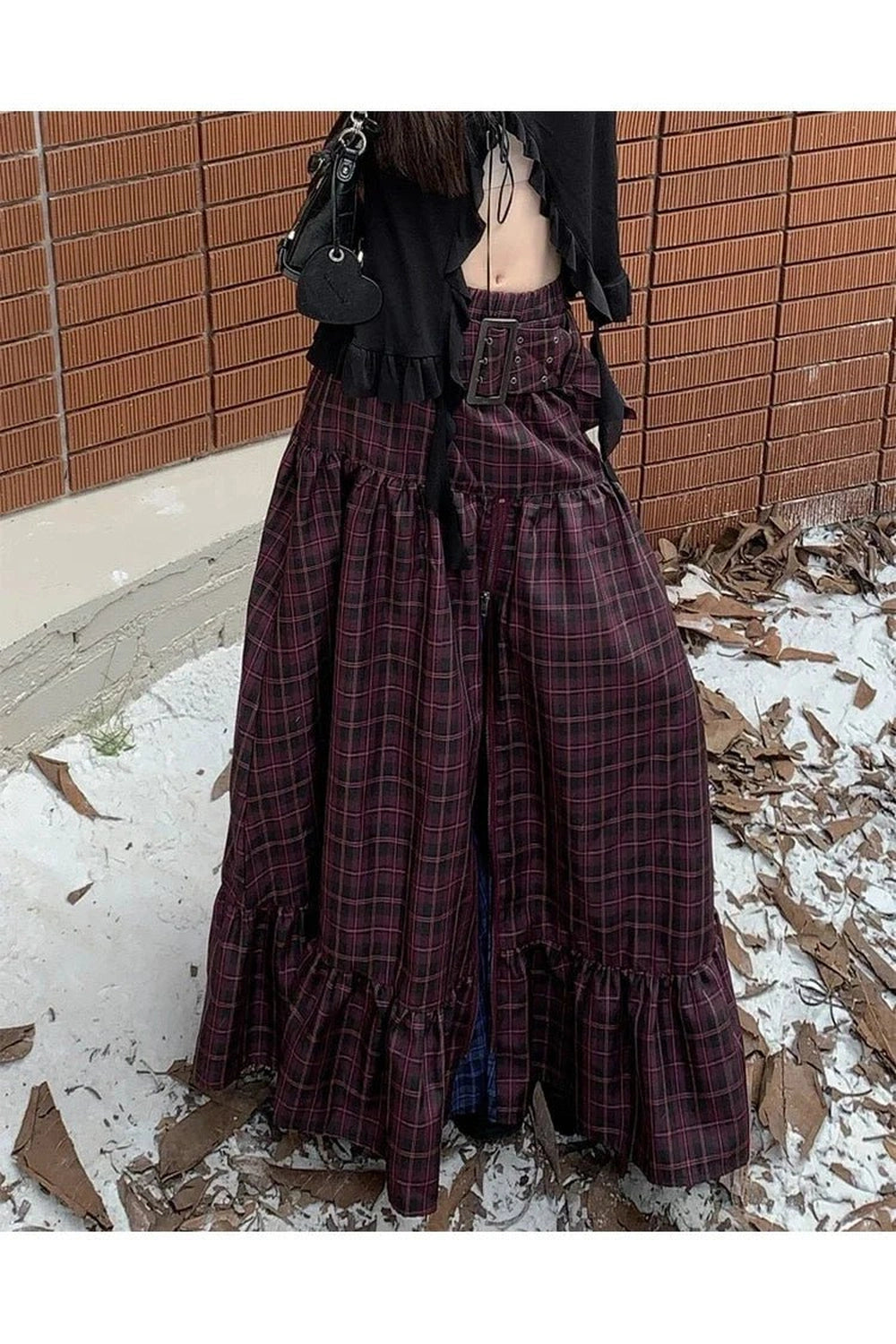 Vintage Plaid A-Line Skirt -