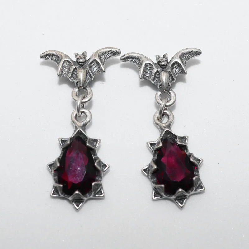Vintage Red Crystal Earrings -