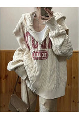 Retro Slouch Knit Zip-Up Sweater 1 Shoptery