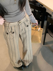 Retro Striped Flare Pants Shoptery