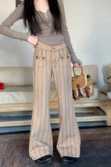 Retro Striped Flare Pants Shoptery