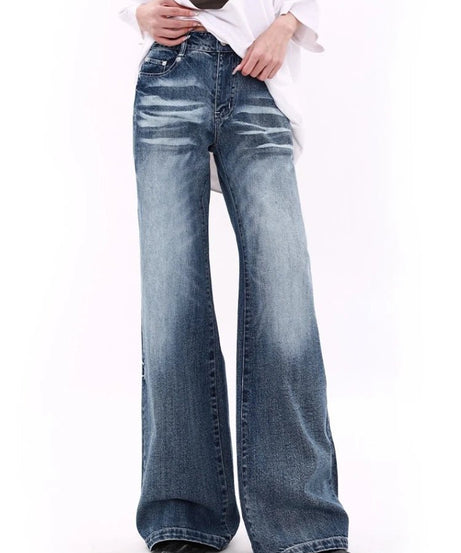 Vintage Wash Wide - Leg Jeans - Jeans