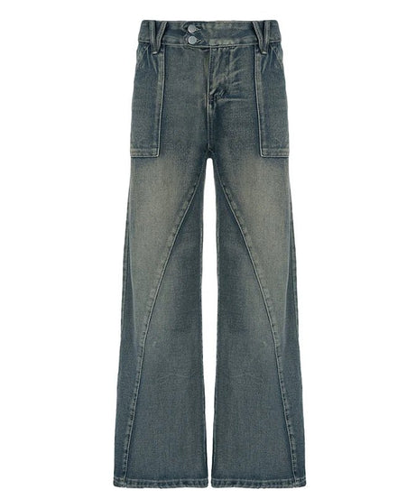 Vintage Washed Baggy Jeans - Jeans