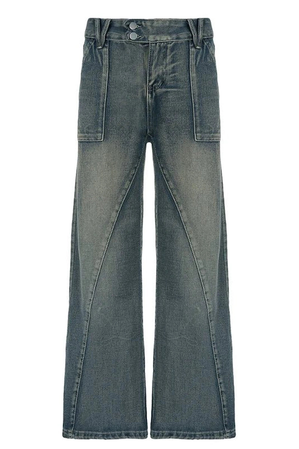 Vintage Washed Baggy Jeans - Jeans