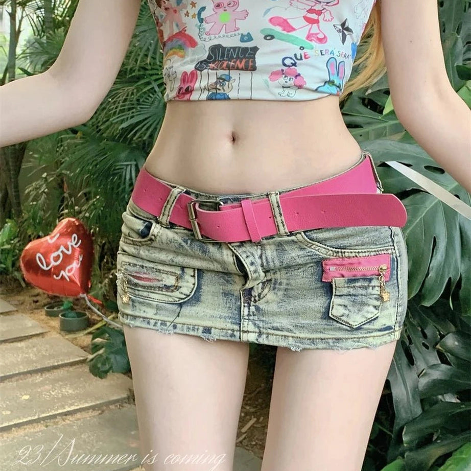 Retro Y2K Denim Mini Shorts Shoptery