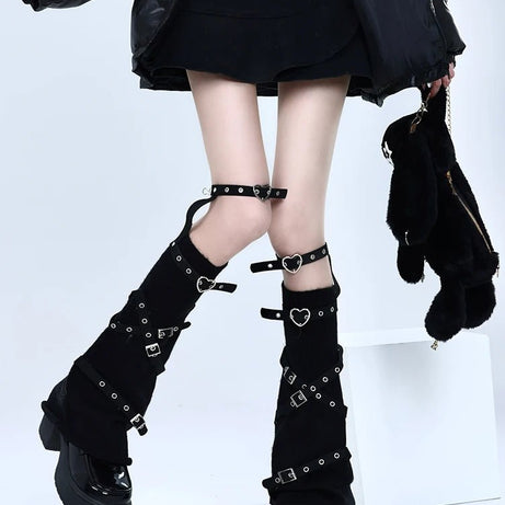 Pastel Goth Violet Chaos Strapped Leg Warmers Shoptery