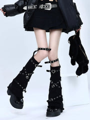 Pastel Goth Violet Chaos Strapped Leg Warmers Shoptery