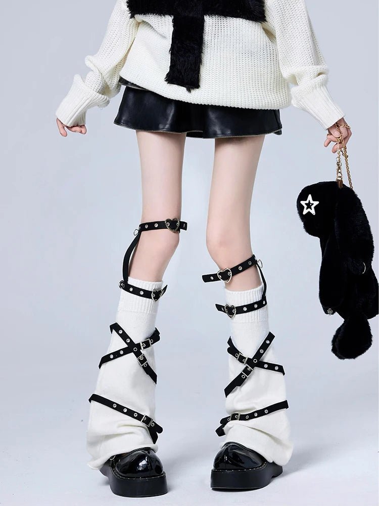 Pastel Goth Violet Chaos Strapped Leg Warmers Shoptery