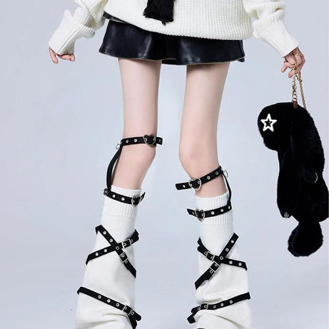 Pastel Goth Violet Chaos Strapped Leg Warmers Shoptery