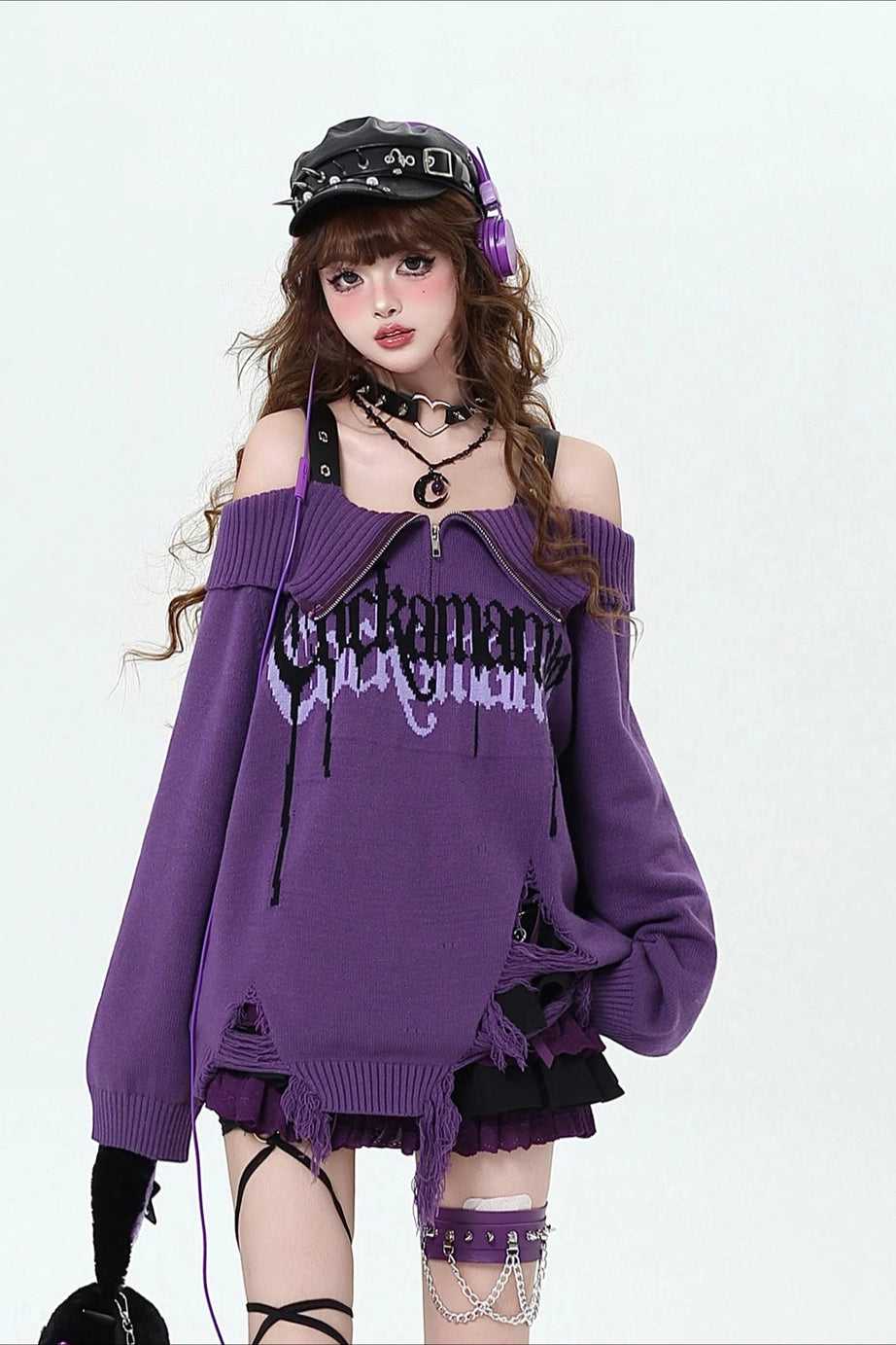 Violet Rebellion Chain Sweater - Sweaters