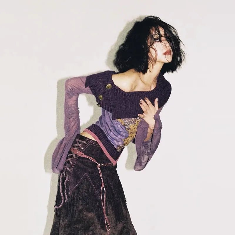 Violet Witch Velvet Alt Top Shoptery